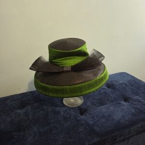 Elegant Black and Green Women's Dress Hat